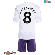 Camiseta Manchester United Bruno Fernandes #8 Visitante Equipación para niños 2025-26 manga corta (+ pantalones cortos)